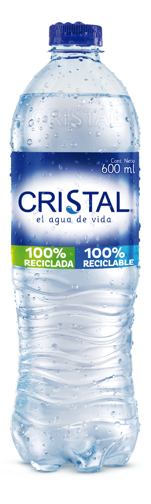 Botella de agua de cristal