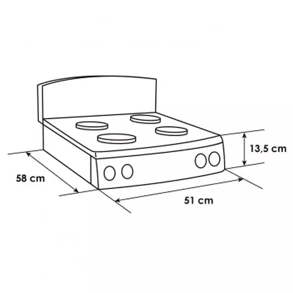 Estufa Sobremesa Abba Sg400-5 4 Puesto Inox Quemador Alumin