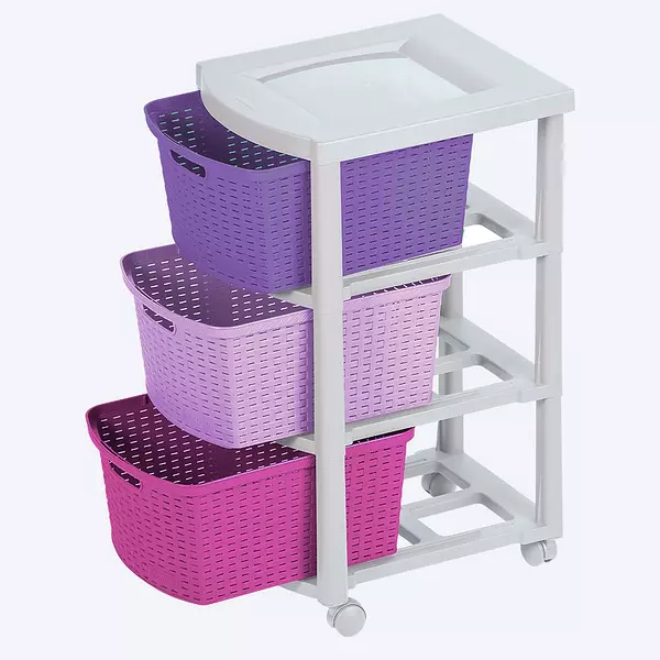 Cajonero Rimax Apariencia Rattan 3 Gavetas Altas Niña