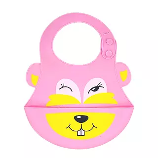 Babero Silicona Recolector Rosado