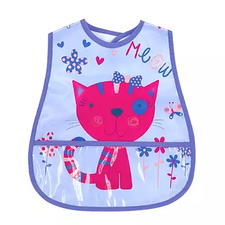 Babero Plástico Ilustrado Morado