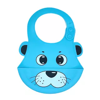 Babero Silicona Recolector Azul Claro