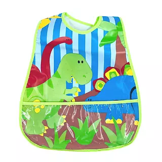 Babero Plástico Ilustrado Verde