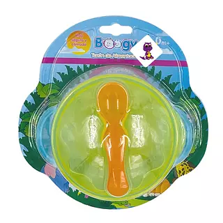 Plato Adherente Verde + Cuchara