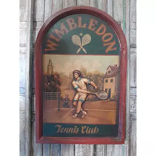 Cuadro De Madera Wimbledon Tennis Club