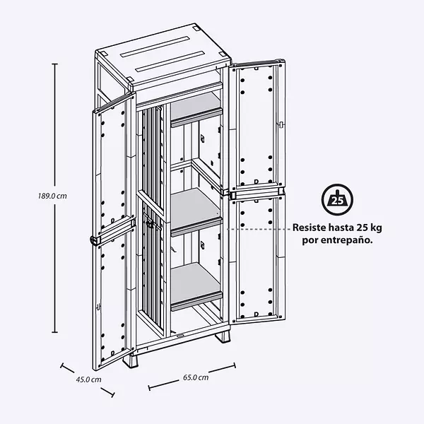 Armario Rimax Multiusos Baru Taupe