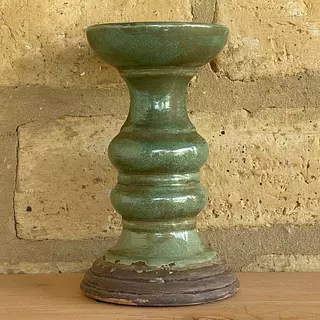 Candelabro De Cerámica Verde Retro