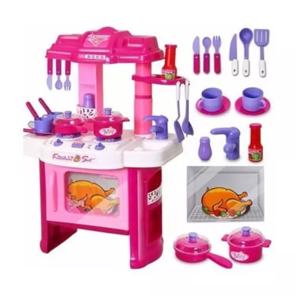 Set De Cocina Juguete De Niñas Infantil Horno Luz