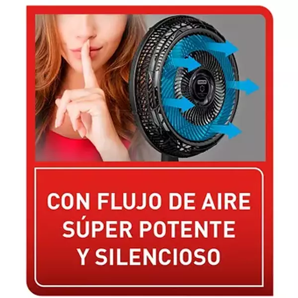 Ventilador Samurai Silence Force Plus 2 En 1 18" Negro