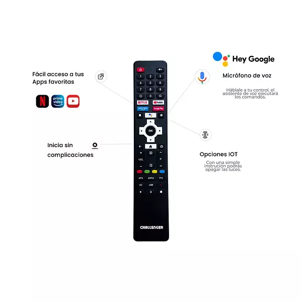 Televisor Challenger 58" 58lo70 Androidtv Uhd Smarttv Bt