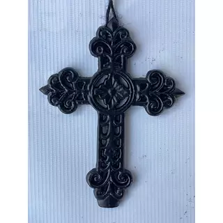 Cruz Arabescos Negra Metálica