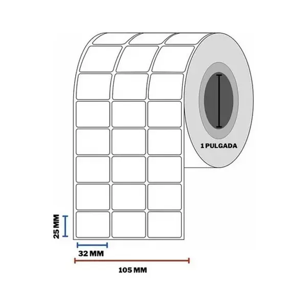 Papel Térmico Para Impresora De Etiquetas Medida 32*25*500pc