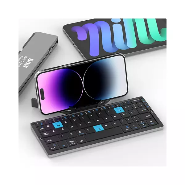 Mini Teclado Bluetooth Plegable Con Soporte Magnético