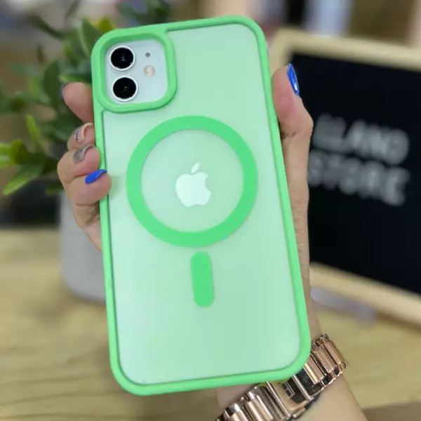 Case Magsafe Mate Borde Verde Iphone14pro+