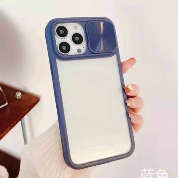 Case Tapa Protector Cámara Borde Azul Iphone11