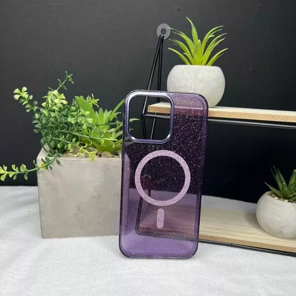 Case Magsafe Escarcha Morado Iphone15pro