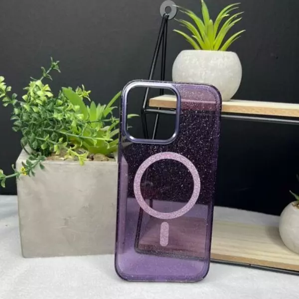 Case Magsafe Escarcha Morado Iphone15pro+