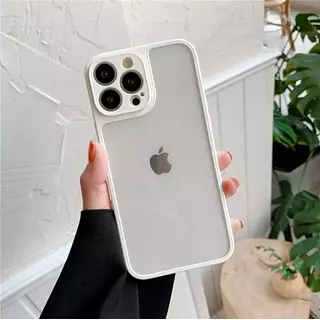 Case Protector Cámara Borde Blanco Iphone13pro+