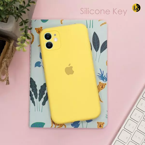 Silicon Case Amarillo Protector Cámaras Iphone13pro+