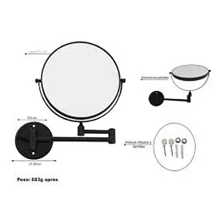 Espejo Circular Escualizador Negro