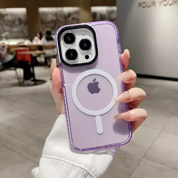 Case Magsafe Translucido Lila Iphone 11pro