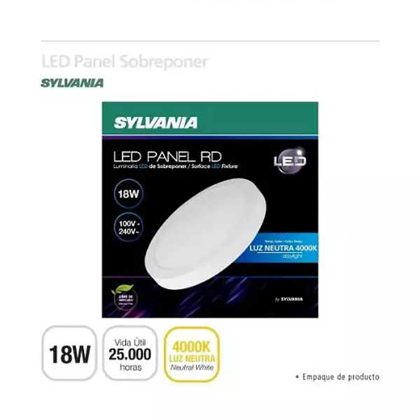 Panel Led 18w Dl S/Poner Sylvania Start