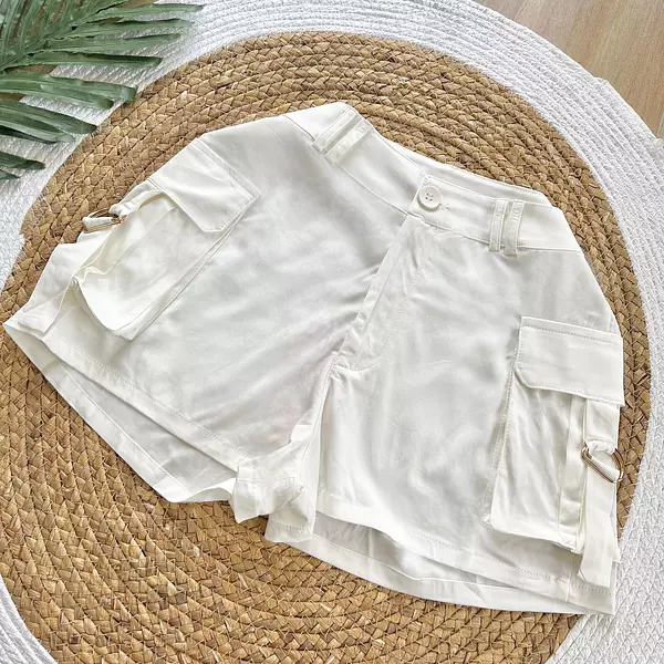 Short Blanco Cargo