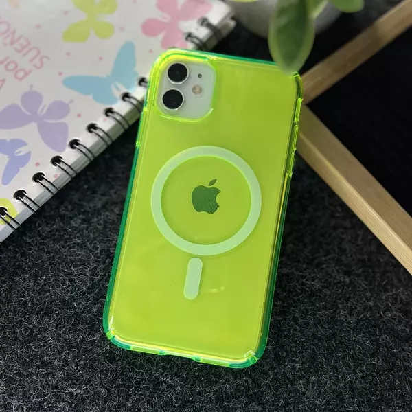 Case Magsafe Verde Translucido Iphone14