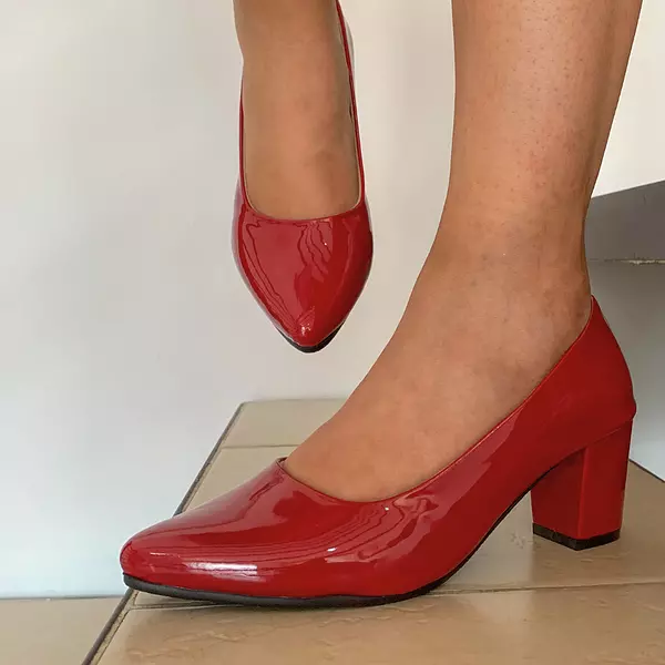 Stilettos Cubano Bajo Rojo 6110