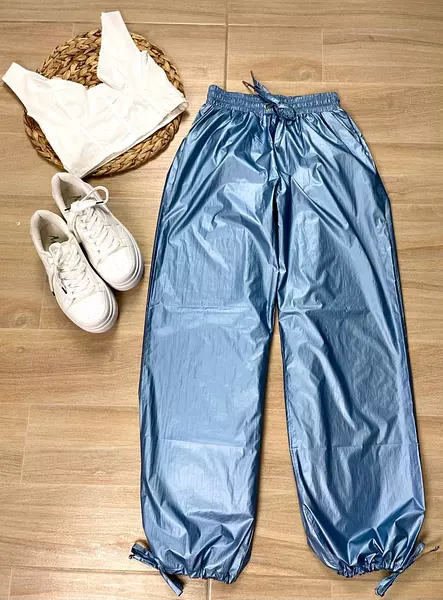 Pantalon Metalizado Azul