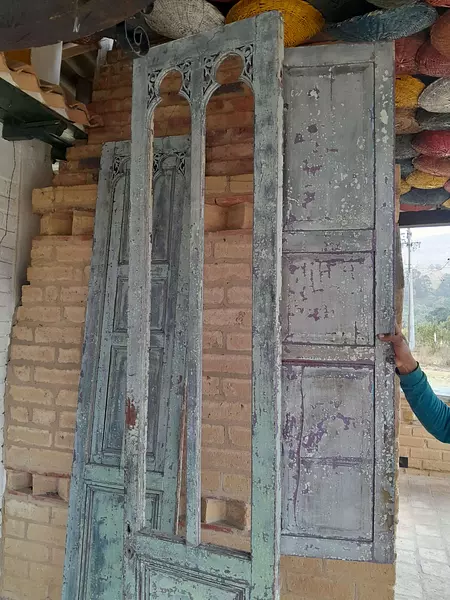 Puerta Ventana De 2 Hojas Antigua - Colombia 1910