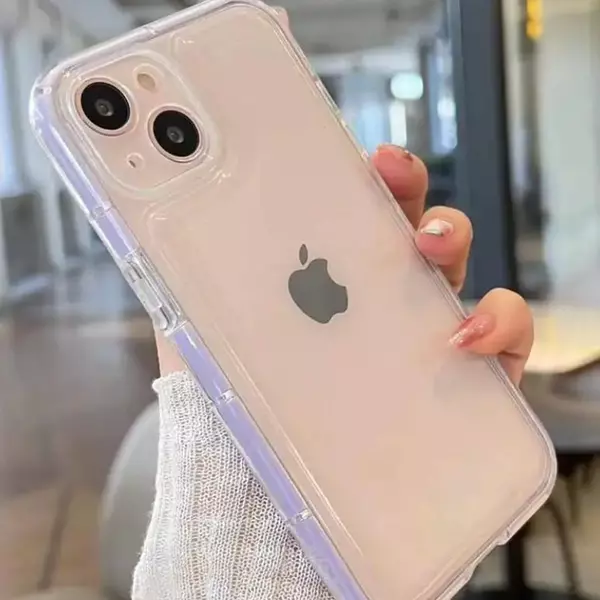 Funda Antishok Protector Cámara Borde Lila Iphone11pro+