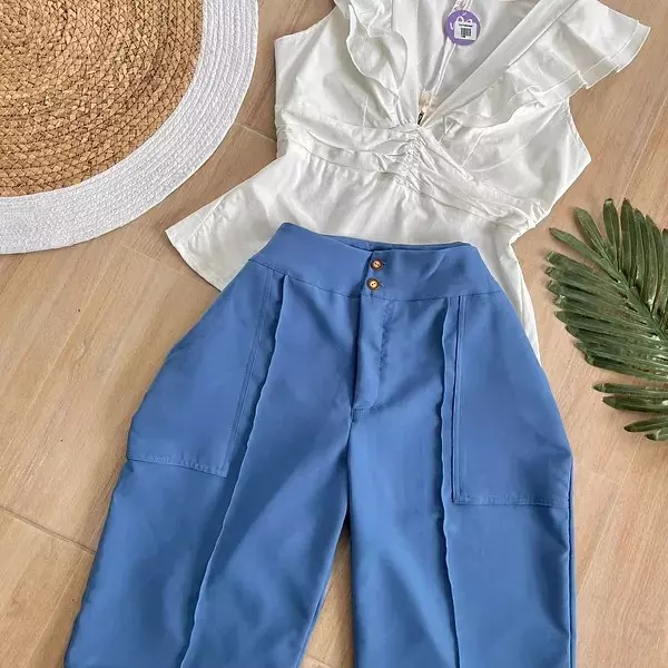 Short Largo Azul Bebe