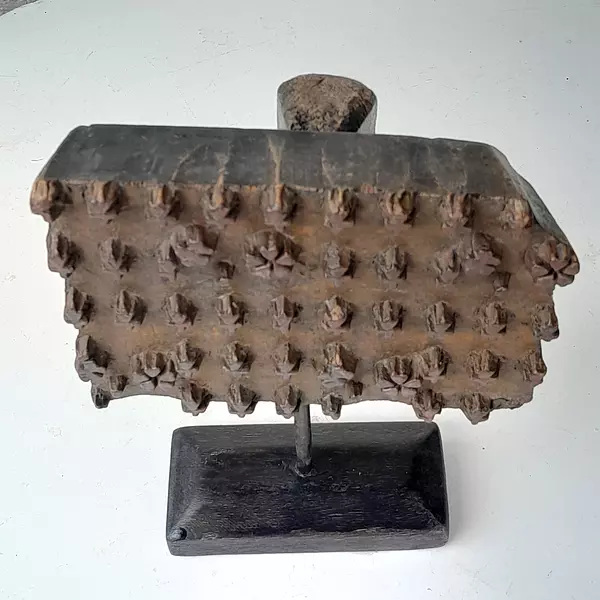 Sello Indio De Impresión Textil Siglo Xix