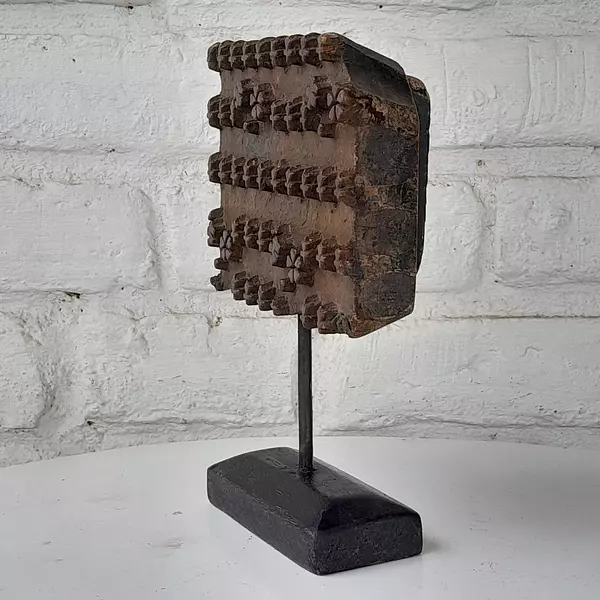 Sello Indio De Impresión Textil Siglo Xix