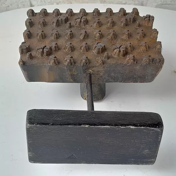 Sello Indio De Impresión Textil Siglo Xix