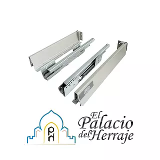 Corredera Con Costado Metalico Gris Cierre Lento 400xh86mm 5982