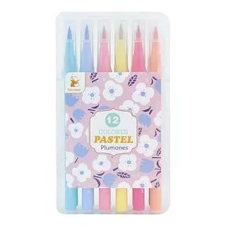 Plumon Basicunique Punta Pincel*12pastel