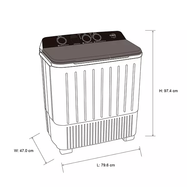 Lavadora Kalley Semi Automática 10kg K-Ldt10b Blanco