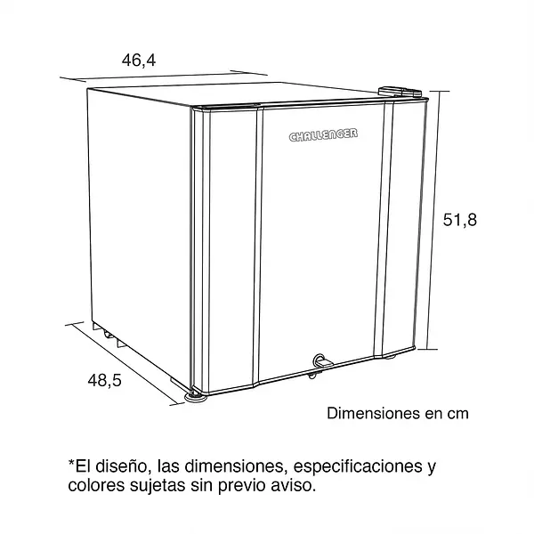 Minibar Challenger Gris De 50.5 Litros Brutos - Cr 051