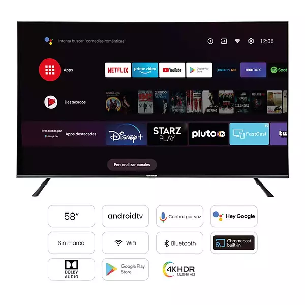 Televisor Challenger 58 Android Tv Uhd Smart Tv Uhd 58lo70