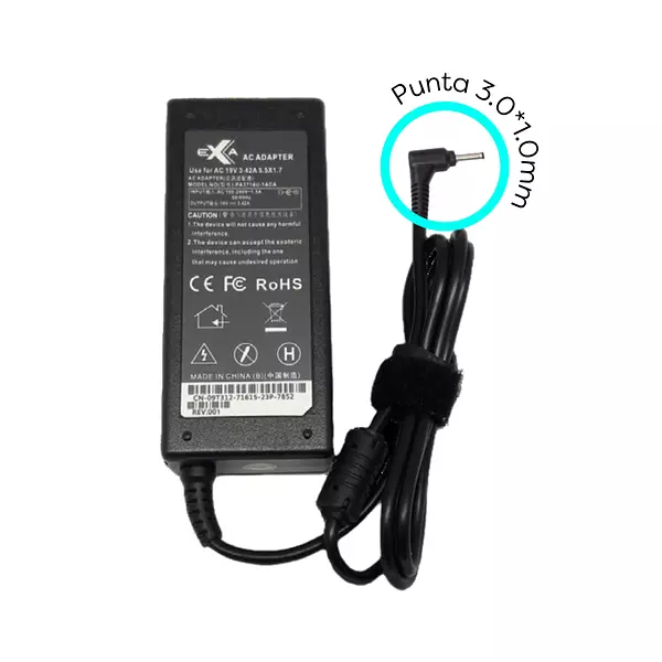 Cargador Para Portátil Acer 19v 2,37a Punta 3,0 * 1,0 Exa