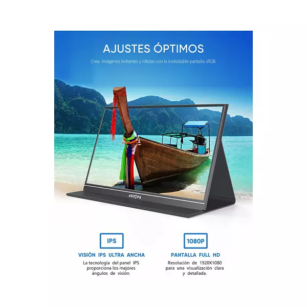 Monitor Portátil Full Hd De 15,6" Arzopa