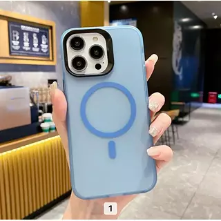 Case Magsafe Azul Claro Mate Iphone15pro+