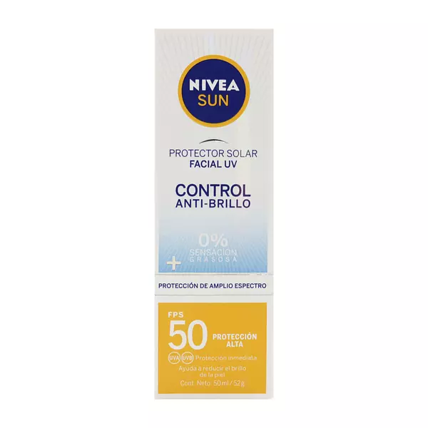 Bloqueador Nivea Sun 50fps Anti Brillo