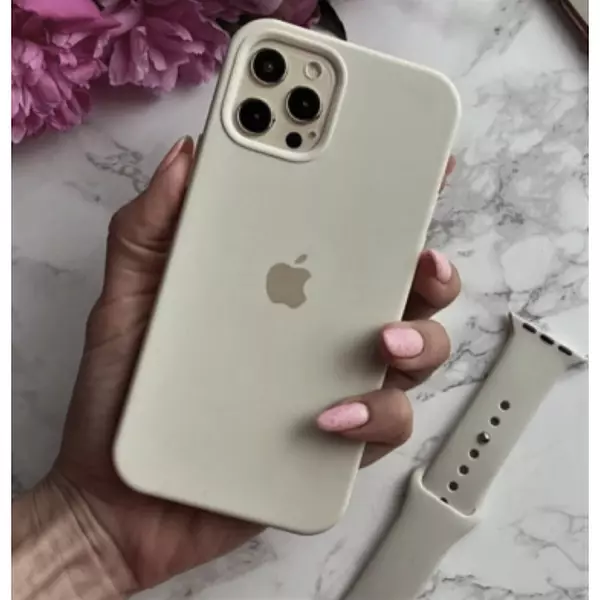 Silicon Case Beige Iphone15pro+