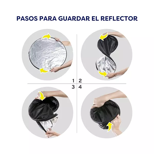 Flex Reflector Redondo Plateado Y Dorado 2 En 1 De 30cm