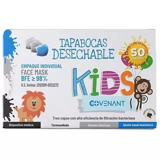 Tapabocas Azul Pediátrico Covenant