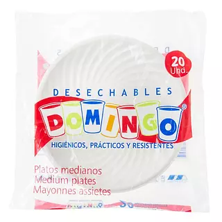 Platos De Plásticos Medianos 20und