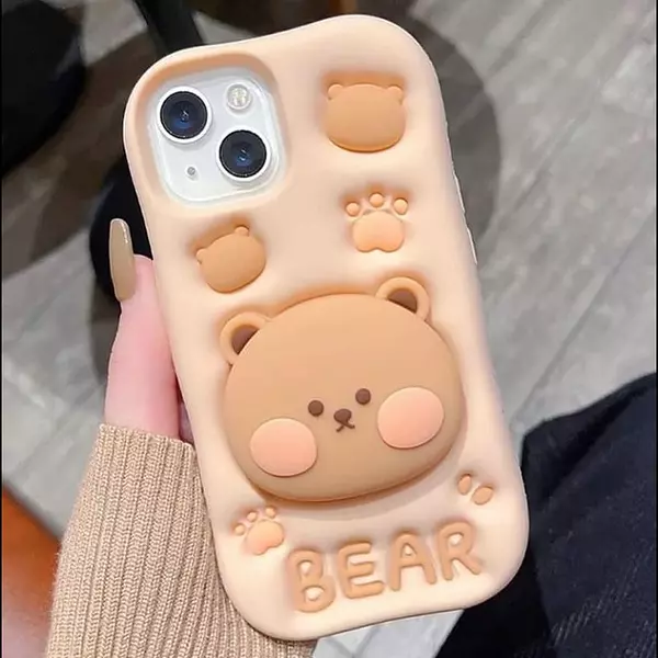 Case 3d Oso Con Popsocket Iphone11